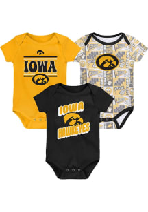 Iowa Hawkeyes Baby Black Sunday Commics 3PK SS Design One Piece
