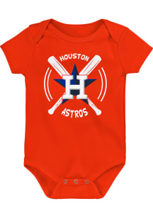 Houston Astros Baby Orange Swing Bats Short Sleeve One Piece