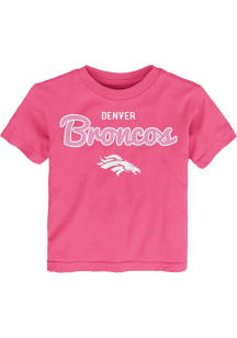 Denver Broncos Toddler Girls Pink Big Game Short Sleeve T-Shirt