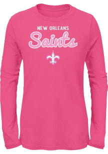 New Orleans Saints Girls Pink Big Game Long Sleeve T-shirt