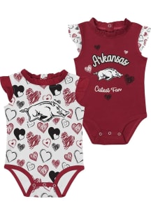 Arkansas Razorbacks Baby Cardinal Happy Hearts Set One Piece