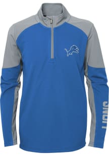 Detroit Lions Youth Blue Audible Long Sleeve Quarter Zip Shirt