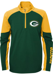 Green Bay Packers Youth Green Audible Long Sleeve Quarter Zip Shirt