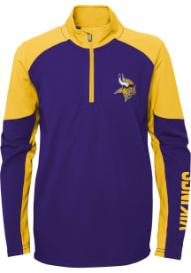 Minnesota Vikings Youth Purple Audible Long Sleeve Quarter Zip Shirt