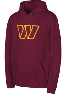 Washington Commanders Youth Maroon Primary Logo Long Sleeve Hoodie