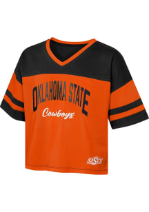 Oklahoma State Cowboys Girls Orange Play Maker Short Sleeve Fashion T-Shirt