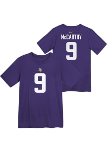JJ McCarthy  Minnesota Vikings Boys Purple Nike NN Short Sleeve T-Shirt