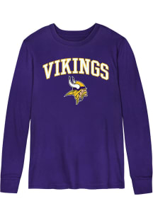 Minnesota Vikings Boys Purple Arched Logo Long Sleeve T-Shirt