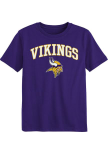 Minnesota Vikings Boys Purple Arched Logo Short Sleeve T-Shirt