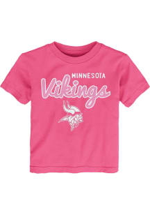 Minnesota Vikings Toddler Girls Pink Big Game Short Sleeve T-Shirt