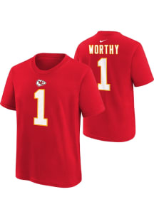 Xavier Worthy Kansas City Chiefs Youth Red Nike NN Player Tee