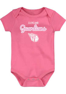 Cleveland Guardians Baby Pink Big Game Short Sleeve One Piece