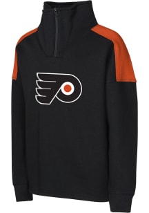 Philadelphia Flyers Youth Black Hero Grinder Long Sleeve Quarter Zip Shirt