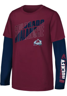 Colorado Avalanche Boys Maroon Winning Clapper 3-In-1 Long Sleeve T-Shirt