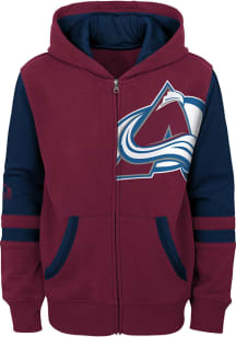 Colorado Avalanche Youth Maroon Face Off Long Sleeve Full Zip Jacket
