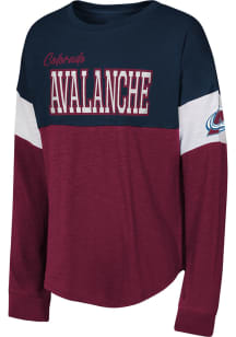 Colorado Avalanche Girls Maroon Power Up Long Sleeve T-shirt