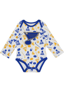 St Louis Blues Baby White Quick Learner Long Sleeve One Piece