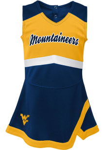 West Virginia Mountaineers Girls Blue Cheer Captain Cheer Dress Set
