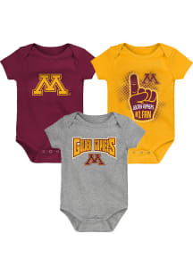 Minnesota Golden Gophers Baby Maroon 3pk One Piece