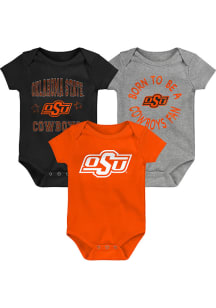 Oklahoma State Cowboys Baby Orange Born to Be 3pk One Piece