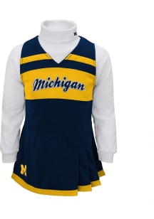 Michigan Wolverines Girls Blue Jumper Cheer Dress Set