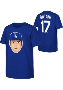 Shohei Ohtani Los Angeles Dodgers Toddler Blue Emoji Short Sleeve Player T Shirt