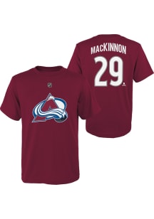 Nathan MacKinnon  Colorado Avalanche Boys Maroon Flat NN Short Sleeve T-Shirt