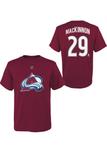 Nathan MacKinnon Colorado Avalanche Youth Maroon Flat NN Player Tee