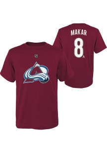 Cale Makar Colorado Avalanche Youth Maroon Flat NN Player Tee