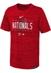 Nike Washington Nationals Youth Red Velocity Short Sleeve T-Shirt
