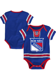 New York Rangers Baby Blue Hockey Pro Short Sleeve One Piece