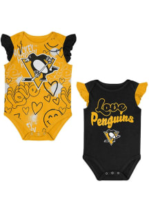 Pittsburgh Penguins Baby Black Team Star Set One Piece