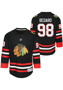 Connor Bedard  Chicago Blackhawks Youth Black Third Replica Hockey Jersey