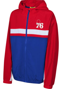 Philadelphia 76ers Youth Blue Headliner Light Weight Jacket