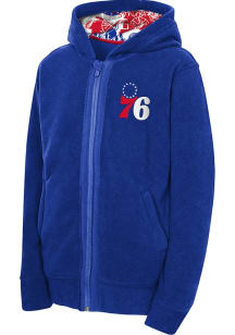 Philadelphia 76ers Youth Blue Key Line Long Sleeve Full Zip Jacket
