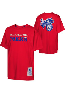 Philadelphia 76ers Boys Red Catch and Shoot Short Sleeve Fashion Tee