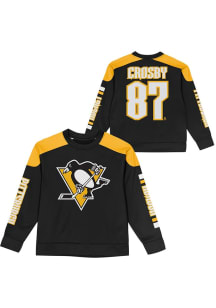 Sidney Crosby  Pittsburgh Penguins Boys Black NN LS Crew Best Defense Long Sleeve T-Shirt