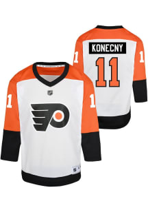 Travis Konecny  Philadelphia Flyers Youth White Away Replica Hockey Jersey