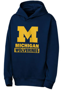 Michigan Wolverines Youth Blue Back To Basics Long Sleeve Hoodie