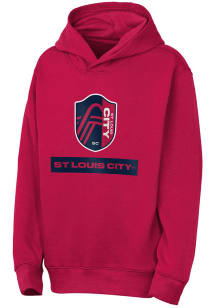 St Louis City SC Youth Red Back To Basics Long Sleeve Hoodie