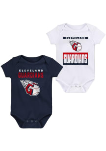 Cleveland Guardians Baby Navy Blue Huddle & Cuddle One Piece