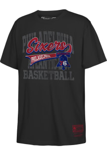 Mitchell and Ness Philadelphia 76ers Youth Black Retro Sweeper Short Sleeve T-Shirt
