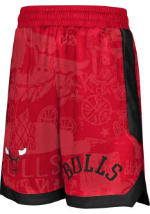 Chicago Bulls Youth Red Street Art Shorts