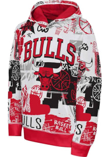 Chicago Bulls Boys Red Wild Style Long Sleeve Hooded Sweatshirt