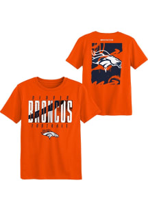 Denver Broncos Boys Orange Posterize Short Sleeve T-Shirt