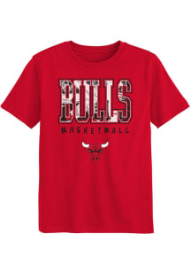 Chicago Bulls Boys Red Court Canvas Short Sleeve T-Shirt