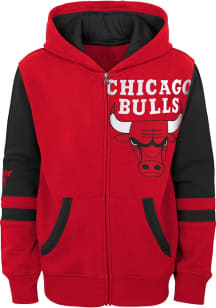 Chicago Bulls Boys Red Straight to the Leauge Long Sleeve Full Zip Hooded Sweatshirt