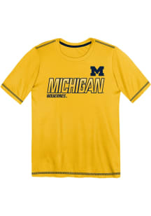 Michigan Wolverines Boys Yellow Hyped Up Alt Short Sleeve T-Shirt