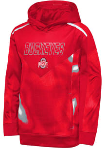 Ohio State Buckeyes Youth Red Offensive Line Long Sleeve Hoodie