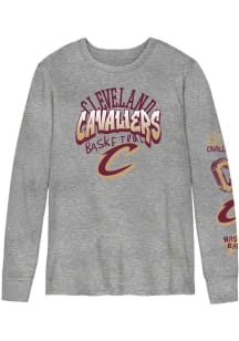 Cleveland Cavaliers Boys Grey Street Star Long Sleeve T-Shirt